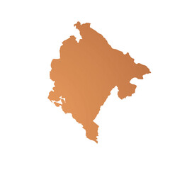 Map of Montenegro, sign silhouette. World Map Globe. Vector Illustration isolated on white background. Europe continent.