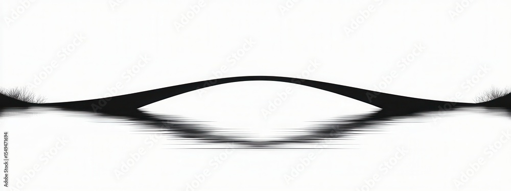 Poster abstract black and white design with smooth curves and soft brush strokes creating a minimalist and 