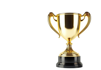 Golden trophy isolated on black