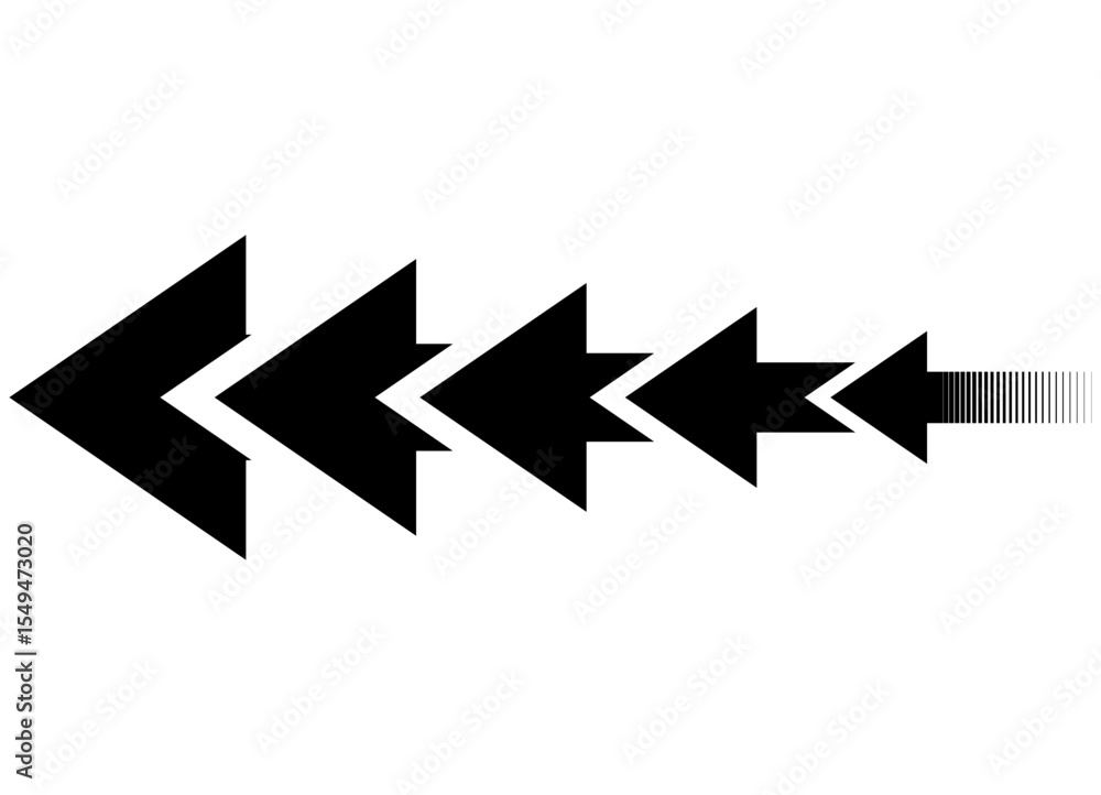 Aufkleber dynamic vector pattern of black arrows on white background. design element for navigation, direction