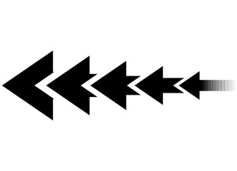 Dynamic Vector Pattern of black arrows on white background. Design element for navigation, Direction indicator. Vector background.