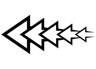 Dynamic Vector Pattern of arrows from black lines on white background. Design element for navigation, Direction indicator. Vector background. Epicenter.