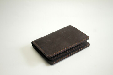 leather wallet isolated on white background