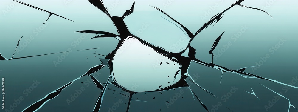 Aufkleber cracked surface with distorted layers and abstract patterns in shades of blue and white, ideal for b