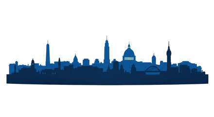 Isolated City Skyline Silhouette