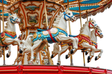 Carousel horses in close-up