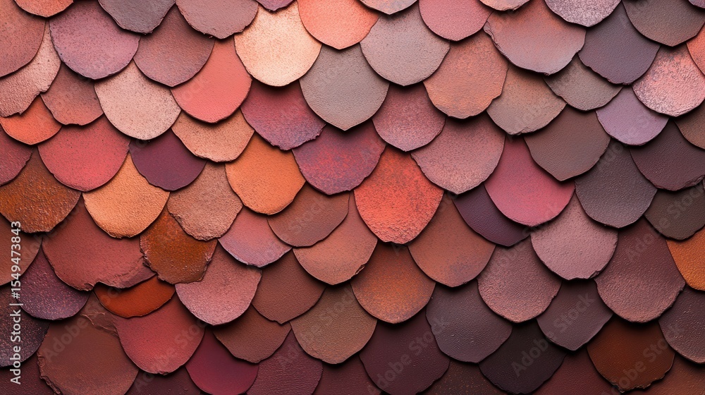 Poster an artistic close-up of textured scale patterns in warm colors that suggest depth, creativity, and t
