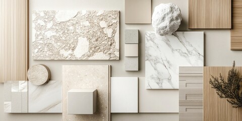 Material sample moodboard materials interior design.