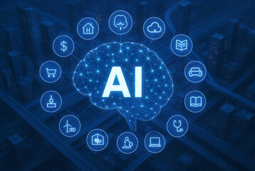 Machine Learning Applications in Modern Technology and AI Concept