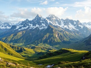 Mountain Spring Melt: Verdant Peaks