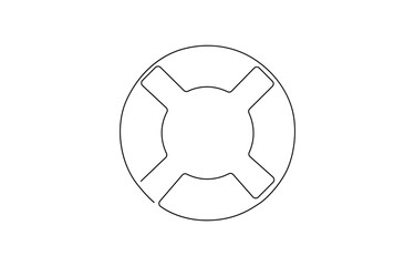 float ring continuous one line drawing, One continuous line drawing of a lifebuoy in a minimalist vector style symbolizing safety, Buoy Continuous Line Drawing with Editable Stroke.