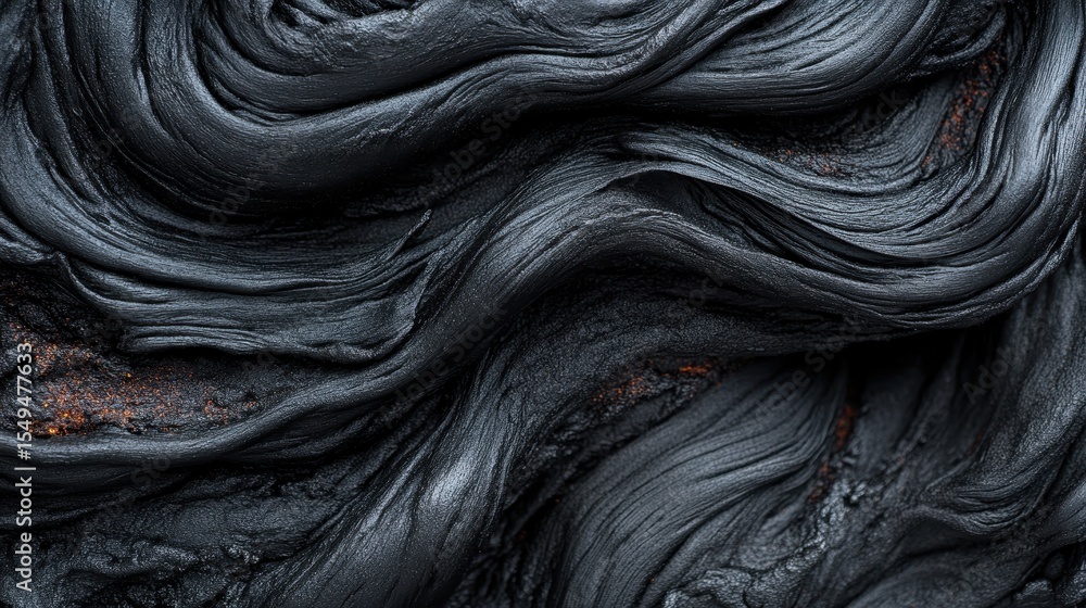 Poster an abstract portrayal of flowing black textures creates a captivating visual experience, representin