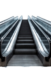 Empty moving stairs ascend