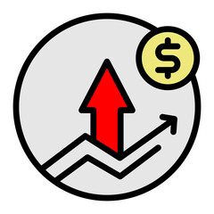 Sales Increase Vector Filled Icon Design