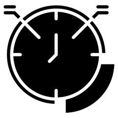 Time Block - Glyph Black Fill Silhouette Style Icon - segmented clock face, symbolizing time blocking or schedule management