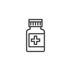 Medicine bottle line icon