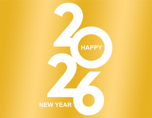 Happy new year 2026 background design for greeting card banner poster number 2026