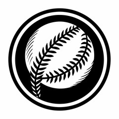 Baseball in black and white isolated on white background