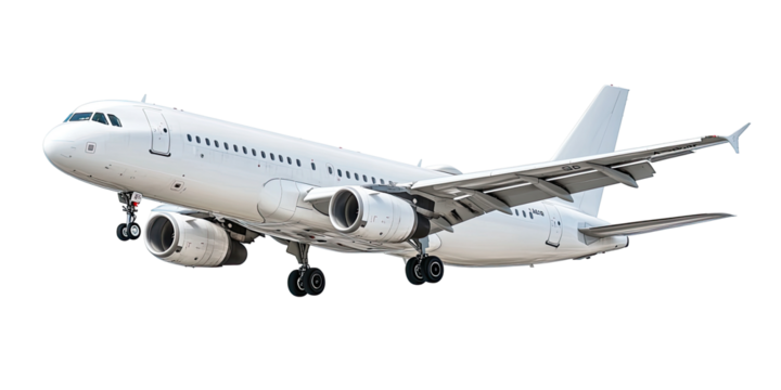 White airplane in flight