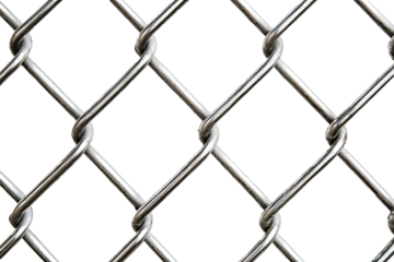 Close-up view of metallic chain-link fence