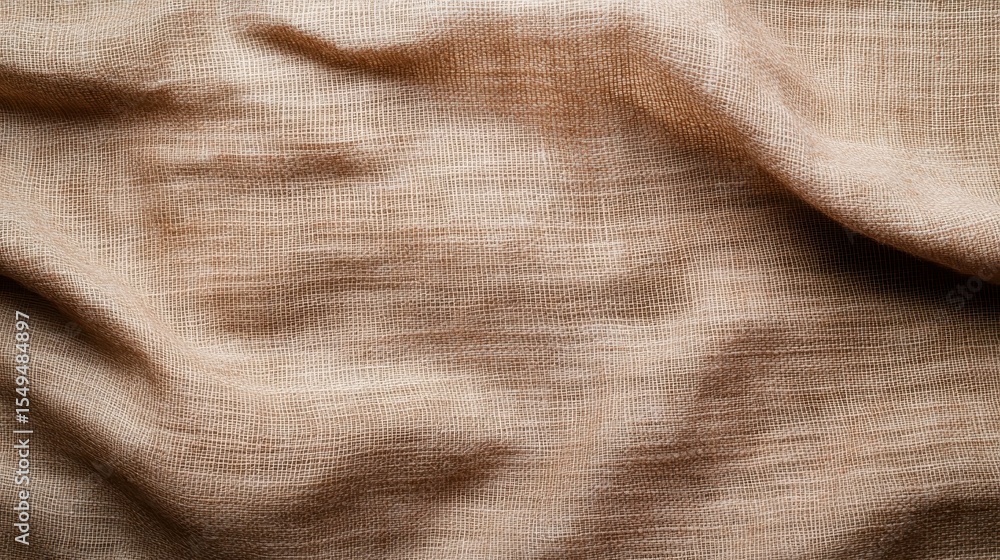 Poster soft beige linen fabric displaying flowing textures that create a serene and calming atmosphere, ide