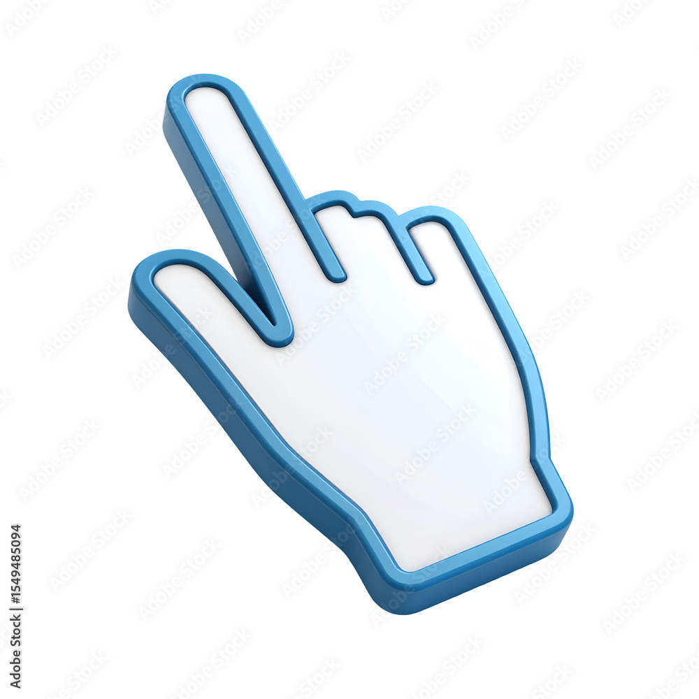Fototapete digital navigation: a stylized computer cursor, rendered in a modern and appealing design, points to