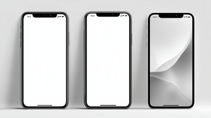 Smartphone Mockup with Blank Screens &ndash; Isolated on White Background