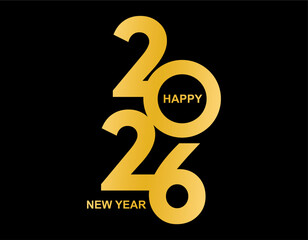 Happy new year 2026 background design for greeting card banner poster number 2026