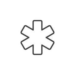 Medical asterisk star line icon