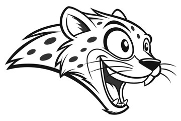 Spotted cheetah character roars fiercely with wide eyes, showcasing its bold, dynamic expression