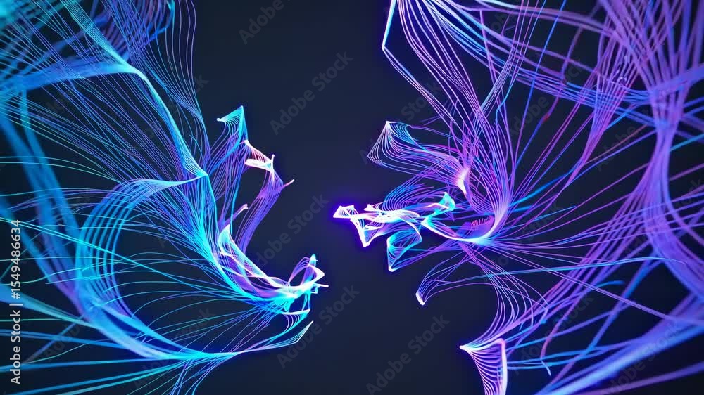 Aufkleber flowing light strands intertwine in a captivating dance of colors. this display showcases the beauty