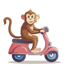 singe en trottinette Illustration 3