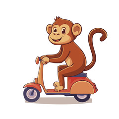 singe en trottinette Illustration 1