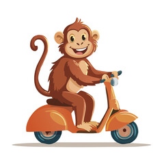 singe en trottinette Illustration 2