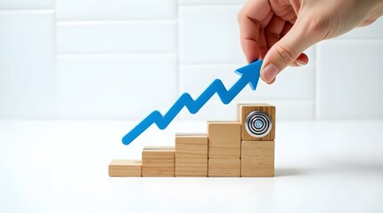 businessman holding a graph
