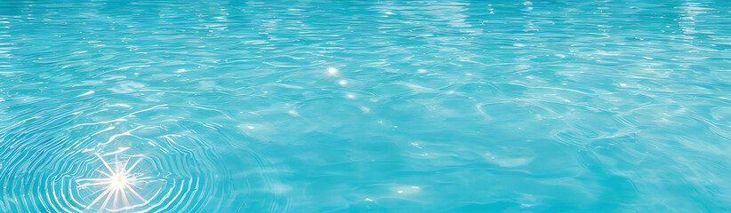 Obraz premium Clear turquoise water surface with sun reflections – tropical sea background