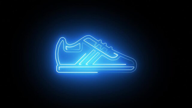 glowing neon deodorizing icon isolated, black background, hd motion graphic animation