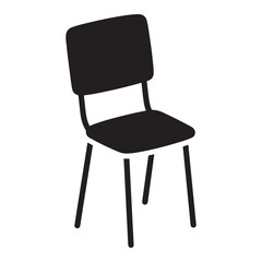 Black office chair plastic seat isolated on white background for modern business interior design