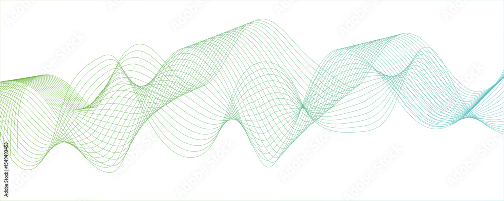 Poster abstract background with flowing waveforms or curved lines on white backdrop.modern digital and geom