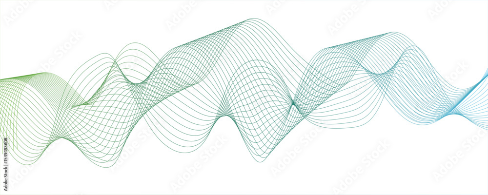 Poster abstract background with flowing waveforms or curved lines on white backdrop.modern digital and geom