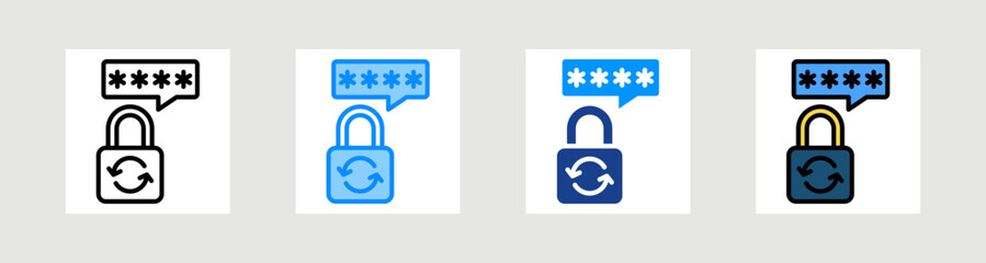 Reset Password Icon Collection Set Multiple Style