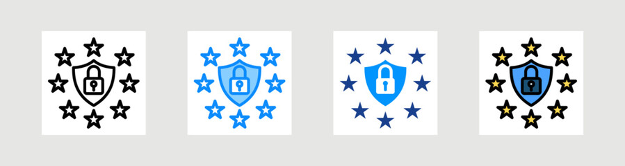 Gdpr Icon Collection Set Multiple Style