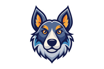 Naklejka premium Majestic canine portrait showcases a black and white wolf head in a striking vector