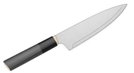 Isolated Japanese Kitchen Knife