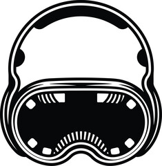 Silhouette of an AR (Augmented Reality) Headset with Detailed Lens - Vector Design.