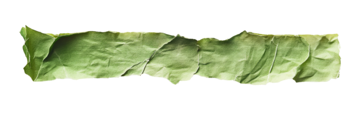 Crumpled, light green, irregular shape