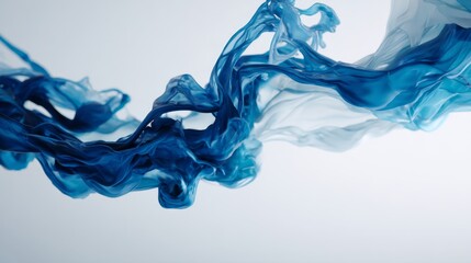 Fototapeta premium Blue Waves on White, smooth flowing texture with abstract blue waves, minimalist design, clean background, ideal for serene and calming environments, evokes tranquility and simplicity