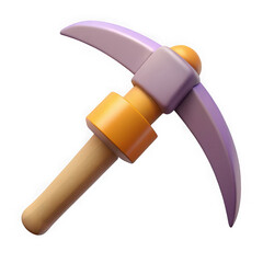 3d rendered cartoon pickaxe icon isolated on black background for mining and gaming