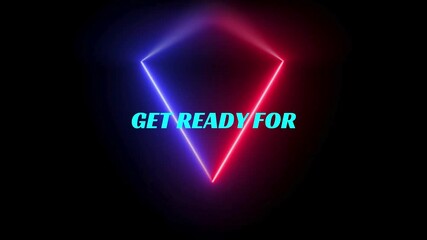 Neon Geometric Frame: Get Ready For Announcement - Powered by Adobe