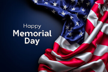 Happy Memorial Day With American Flag Patriotic Symbol Honoring Fallen Military Personnel National Holiday Remembrance Celebration